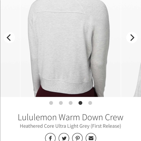 LULULEMON Warm Down Crew — heathered DARK grey , size 2 - Picture 4 of 10